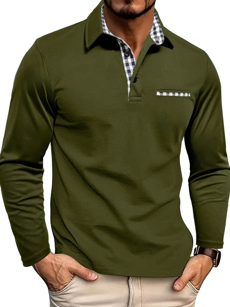 HENDERSON™ | Check-Trim Long Sleeve Polo
