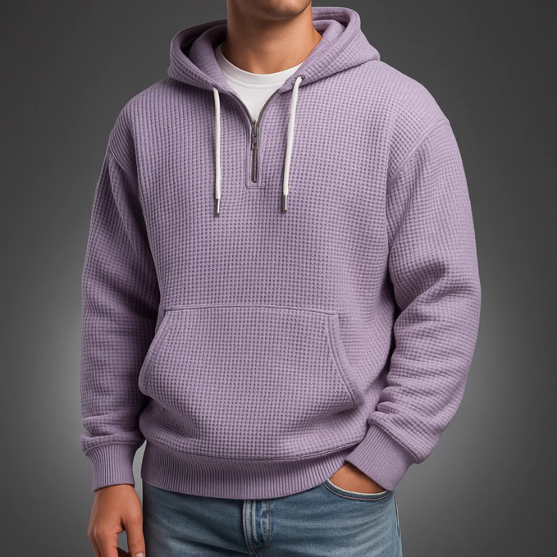 HENDERSON™ | Waffle-Knit Half-Zip Hoodie