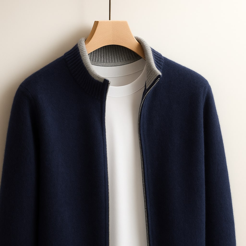 HENDERSON™ | Contrast-Trim Full-Zip Knit