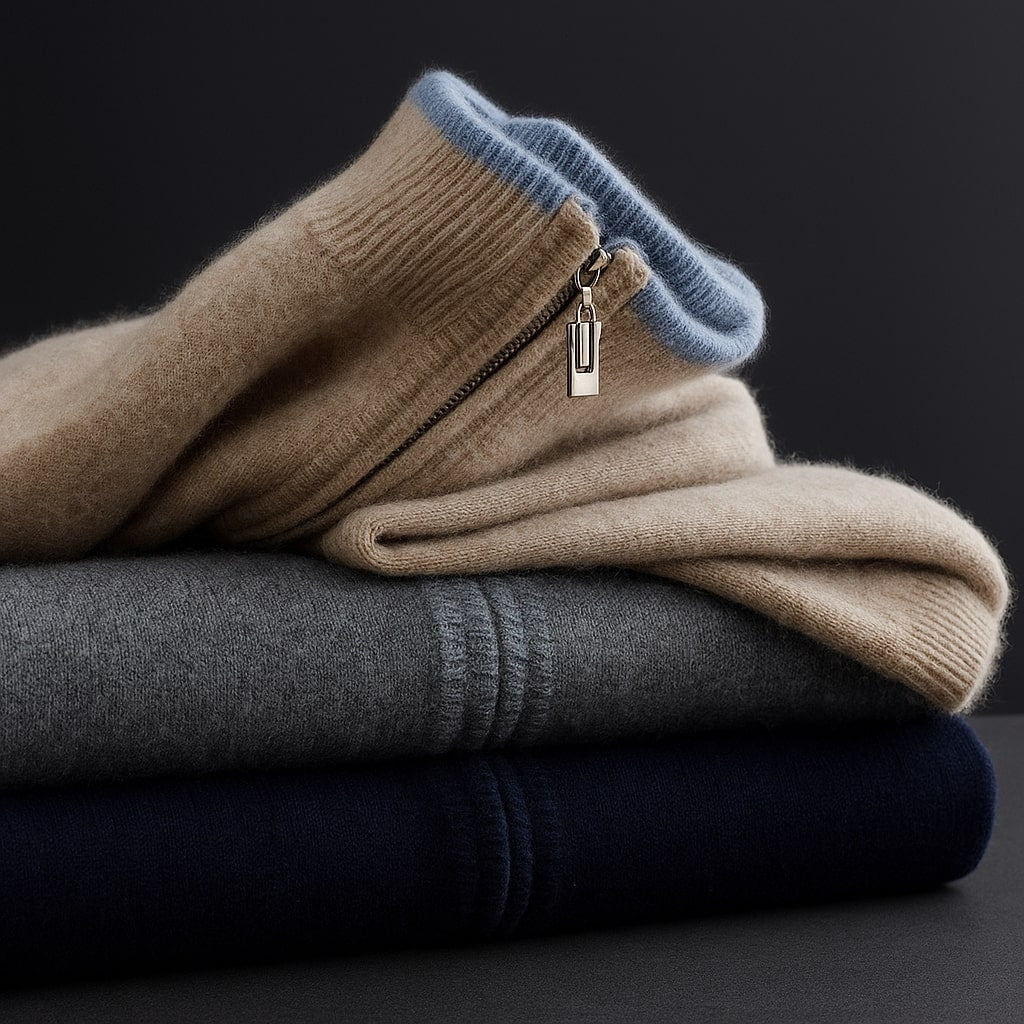 HENDERSON™ | Contrast-Trim Full-Zip Knit