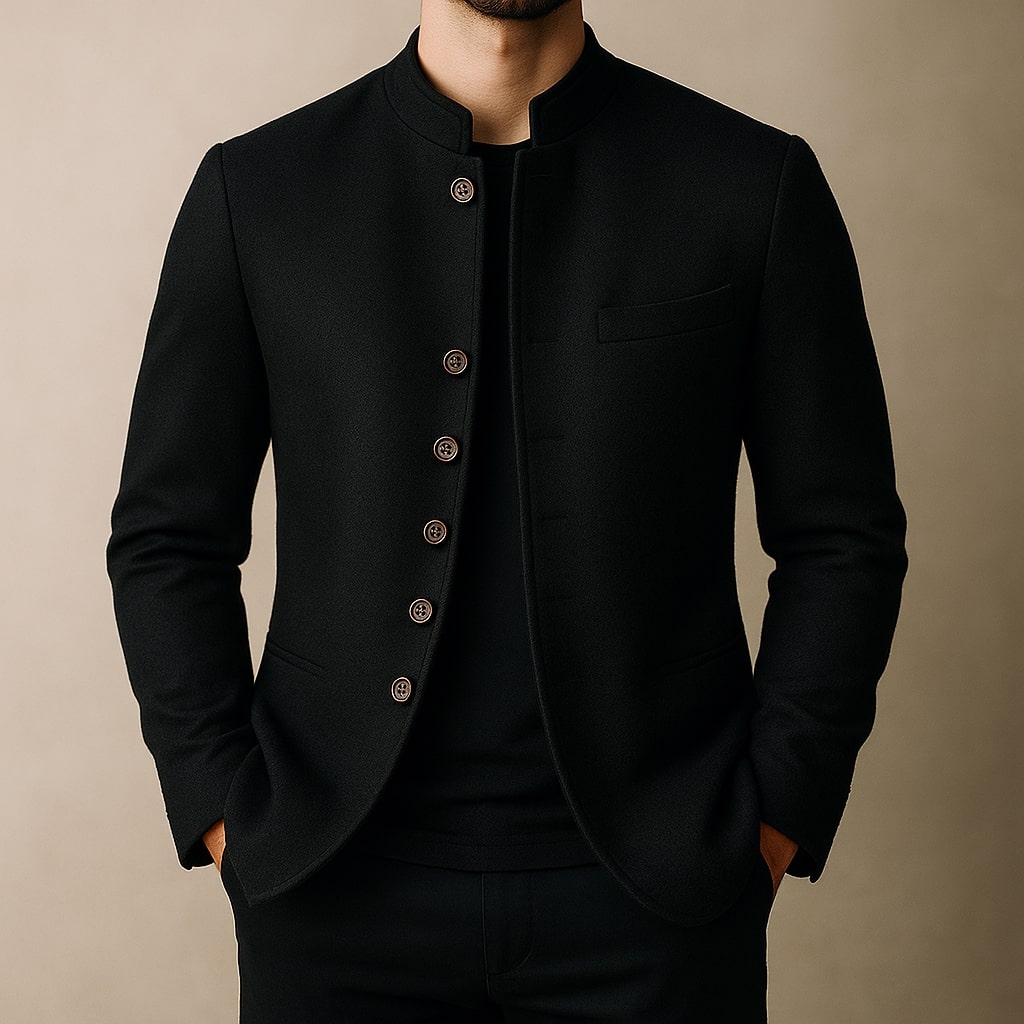 HENDERSON  | Wool Jacket with Straight Collar