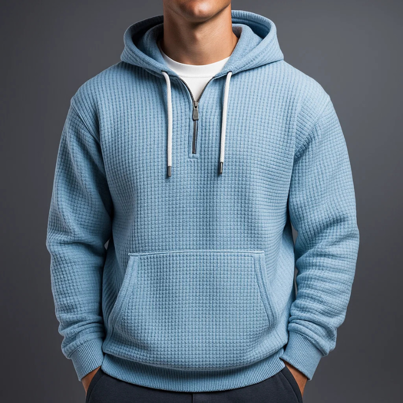 HENDERSON™ | Waffle-Knit Half-Zip Hoodie