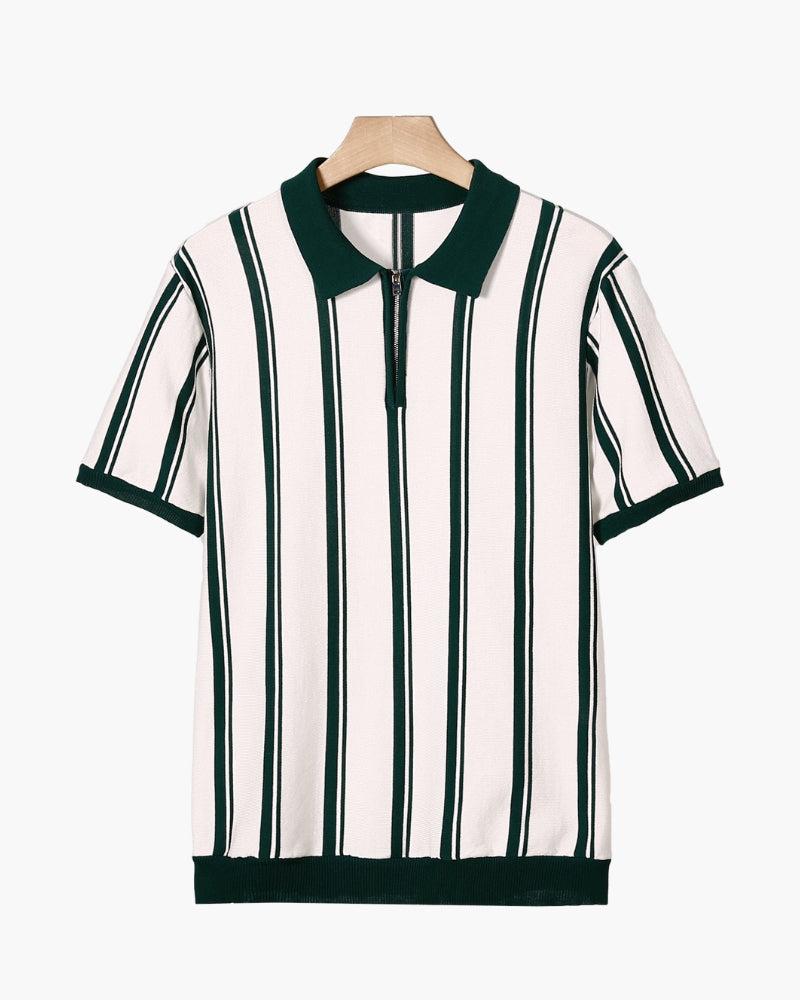 HENDERSON™ | STRIPED HALF-ZIP KNIT POLO
