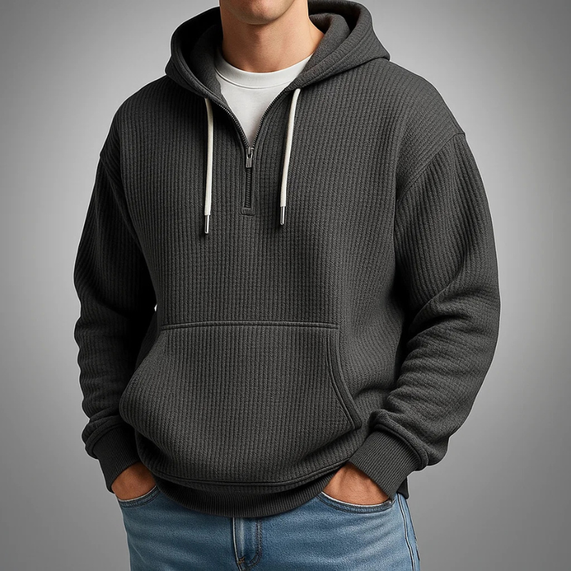 HENDERSON™ | Waffle-Knit Half-Zip Hoodie