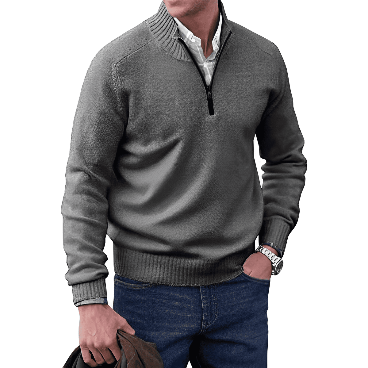 HENDERSON™ | Zip-Neck High-Collar Knit