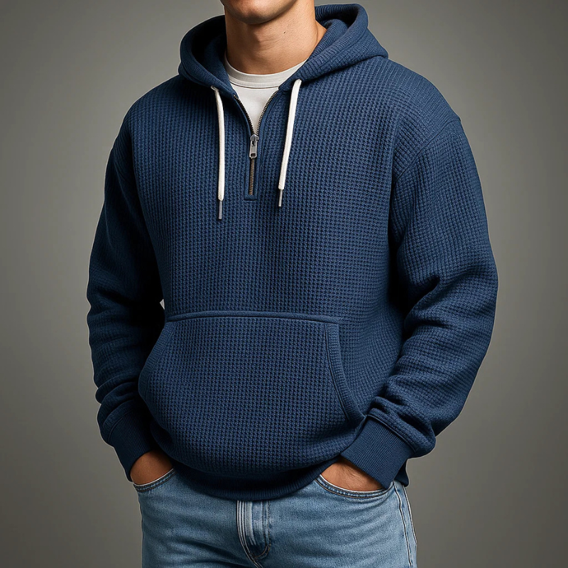 HENDERSON™ | Waffle-Knit Half-Zip Hoodie
