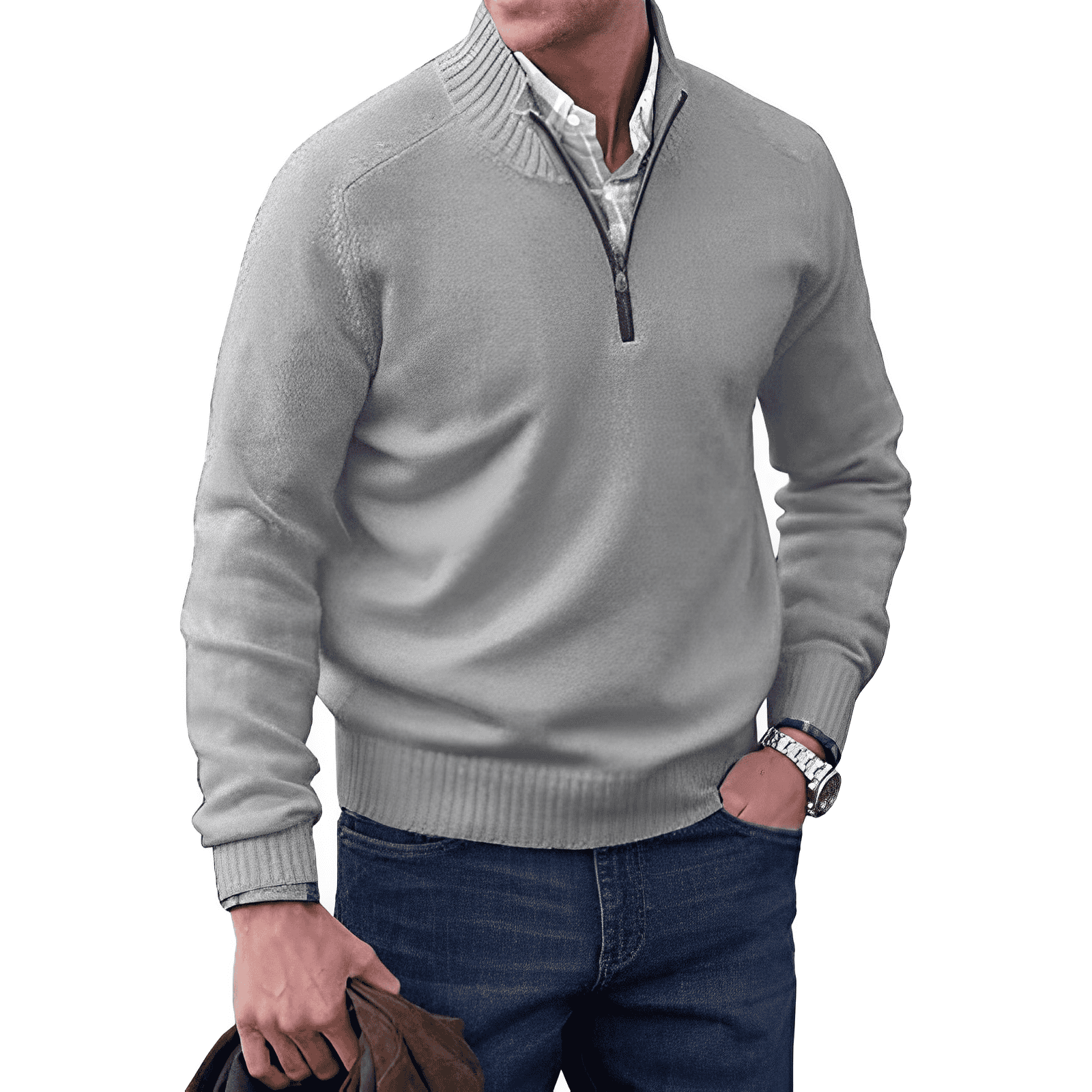 HENDERSON™ | Zip-Neck High-Collar Knit