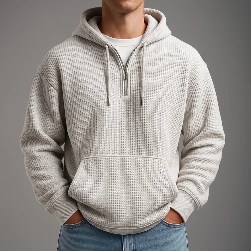 HENDERSON™ | Waffle-Knit Half-Zip Hoodie