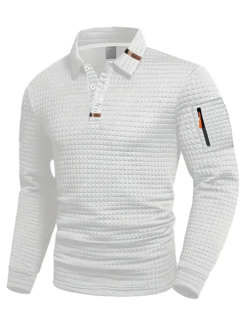 HENDERSON™ | Textured Long-Sleeve Polo