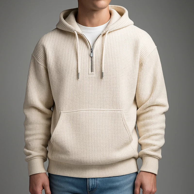 HENDERSON™ | Waffle-Knit Half-Zip Hoodie