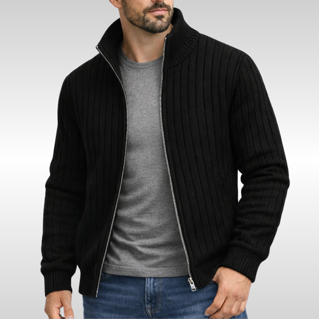 HENDERSON™ | Ribbed Zip Cardigan
