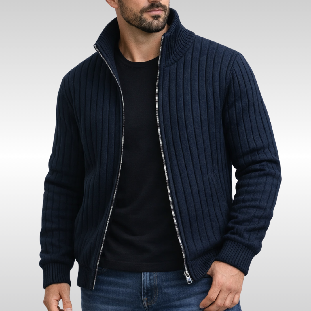 HENDERSON™ | Ribbed Zip Cardigan