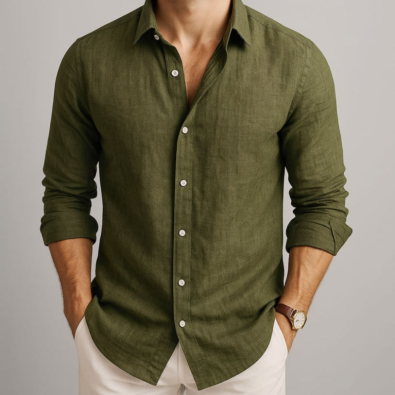 HENDERSON™ | Men's Cotton-Linen Long-Sleeve Shirt