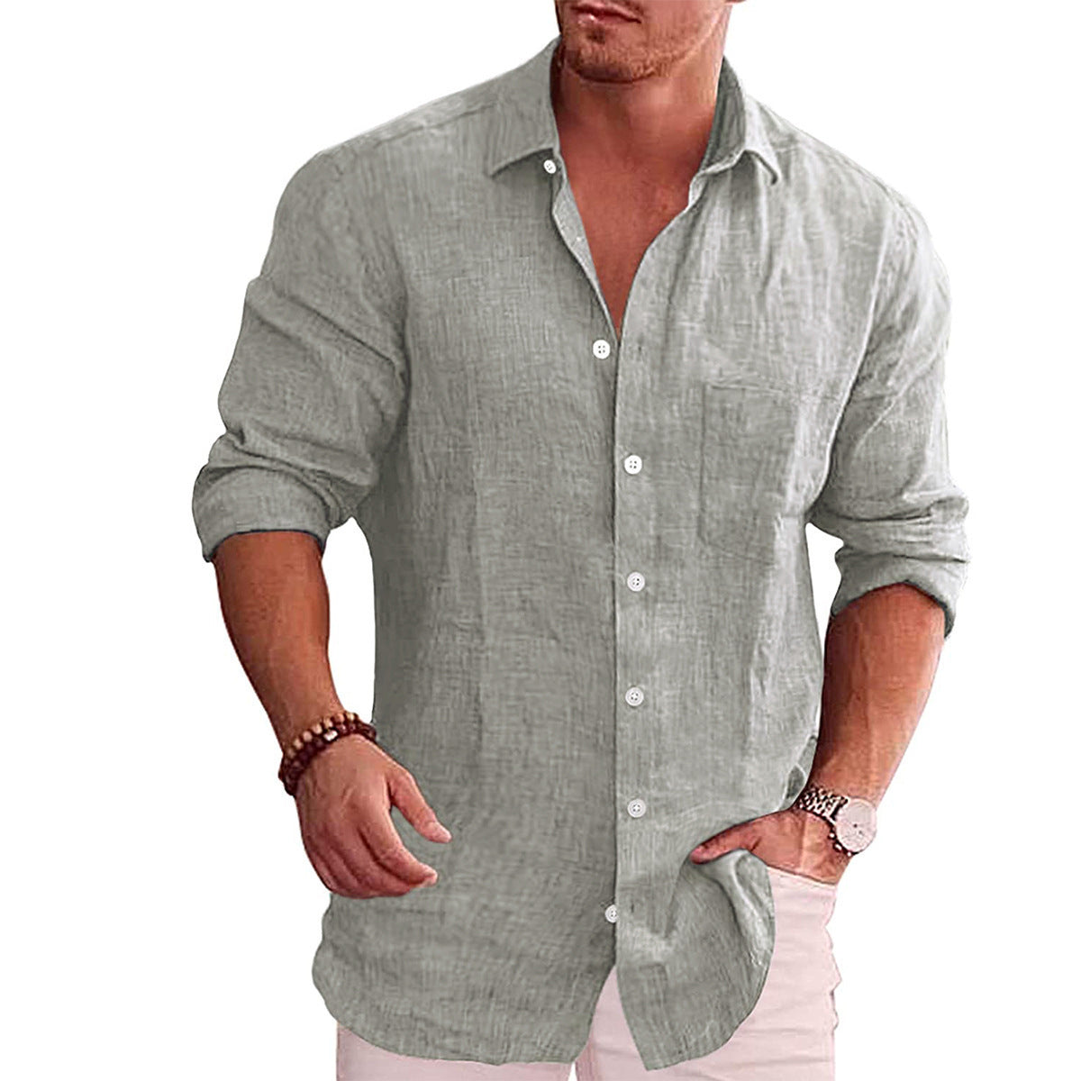 HENDERSON™ | Men's Cotton-Linen Long-Sleeve Shirt
