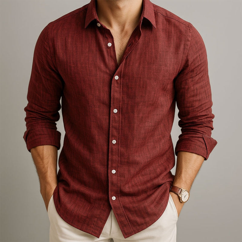 HENDERSON™ | Men's Cotton-Linen Long-Sleeve Shirt