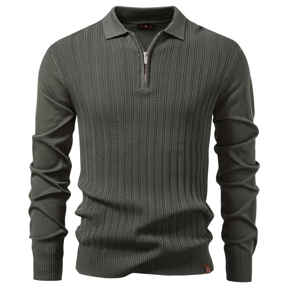 HENDERSON™ | Textured Zip-Neck Polo
