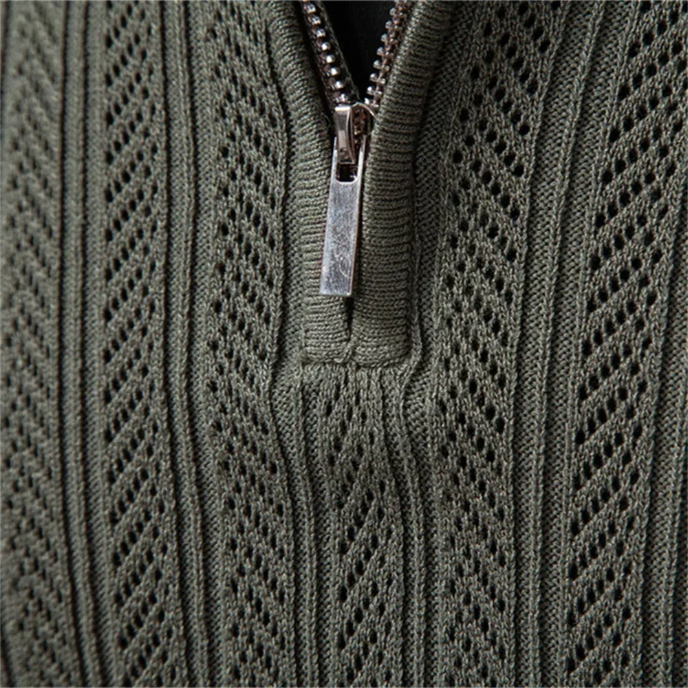 HENDERSON™ | Textured Zip-Neck Polo