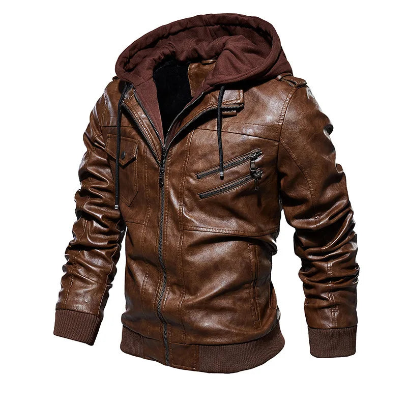 HENDERSON™ | Hooded Leather Jacket