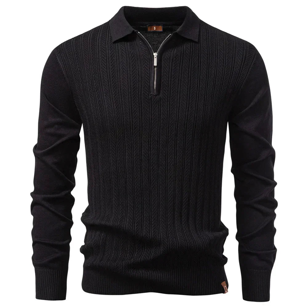 HENDERSON™ | Textured Zip-Neck Polo