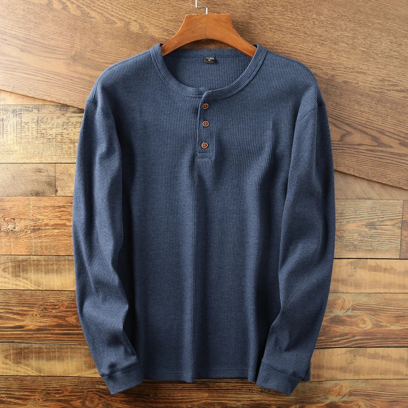 HENDERSON™ | Waffle-Knit Long Sleeve Henley