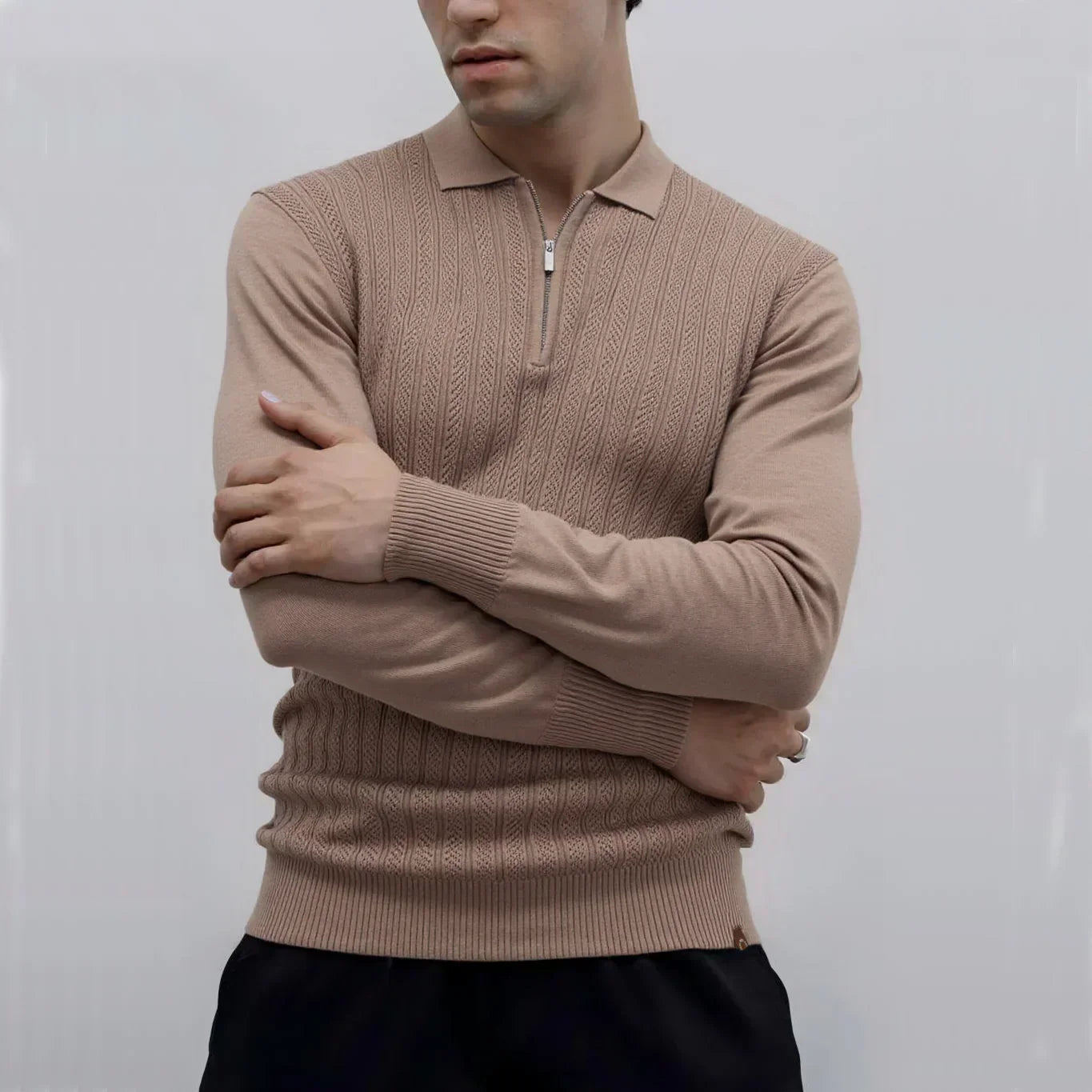 HENDERSON™ | Textured Zip-Neck Polo