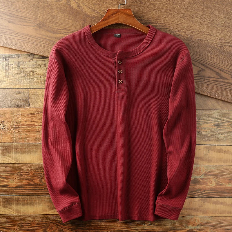 HENDERSON™ | Waffle-Knit Long Sleeve Henley