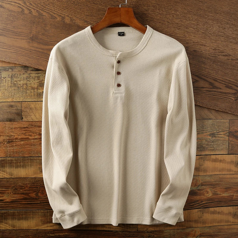 HENDERSON™ | Waffle-Knit Long Sleeve Henley