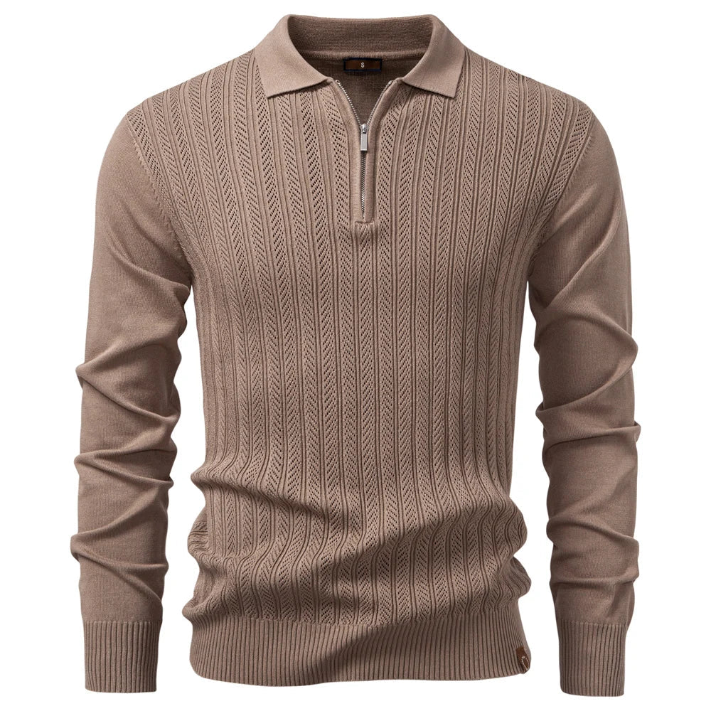 HENDERSON™ | Textured Zip-Neck Polo