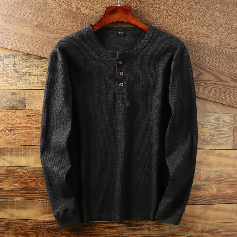 HENDERSON™ | Waffle-Knit Long Sleeve Henley