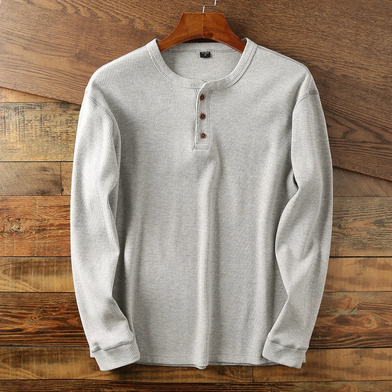 HENDERSON™ | Waffle-Knit Long Sleeve Henley