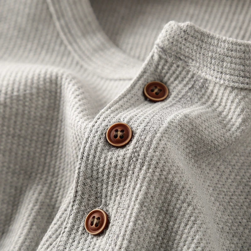 HENDERSON™ | Waffle-Knit Long Sleeve Henley