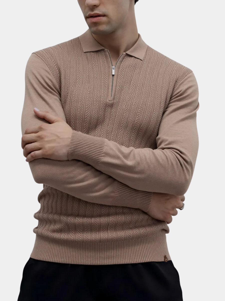 HENDERSON™ | Textured Zip-Neck Polo