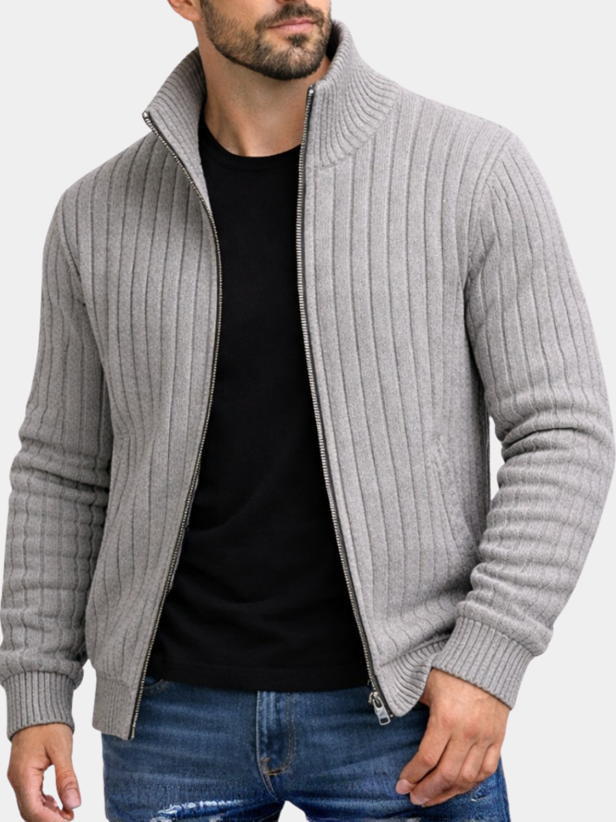 HENDERSON™ | Ribbed Zip Cardigan