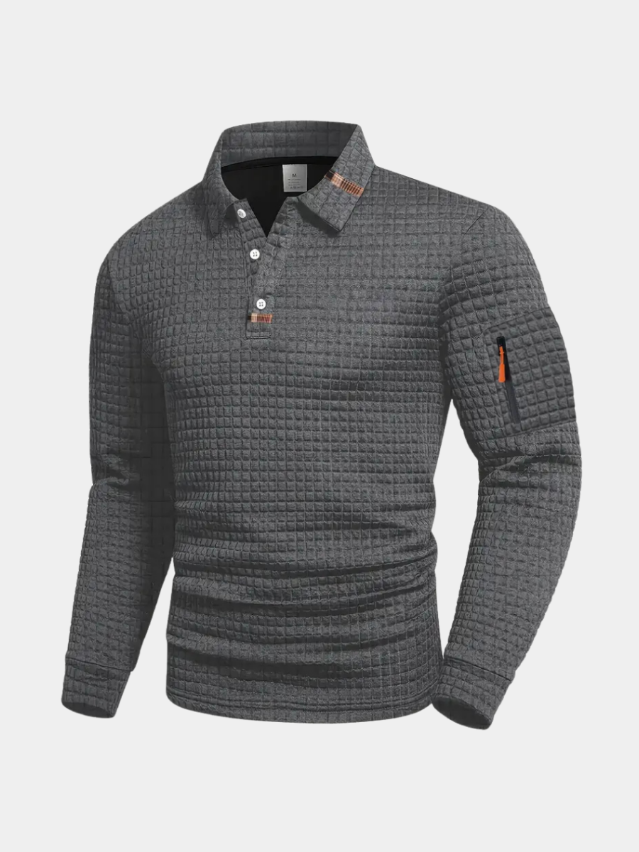 HENDERSON™ | Textured Long-Sleeve Polo