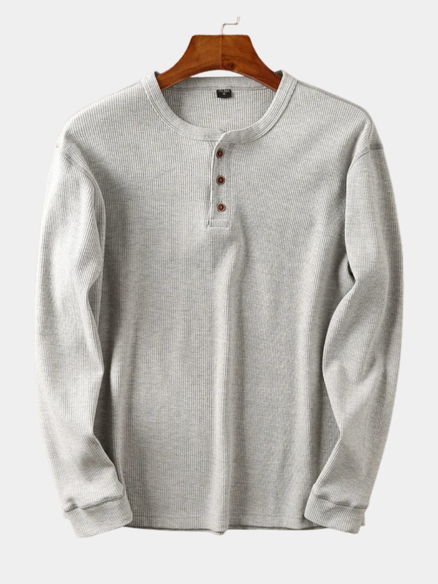 HENDERSON™ | Waffle-Knit Long Sleeve Henley