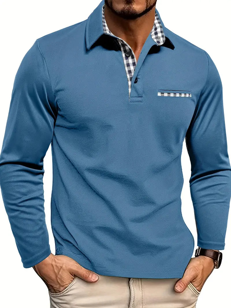HENDERSON™ | Check-Trim Long Sleeve Polo