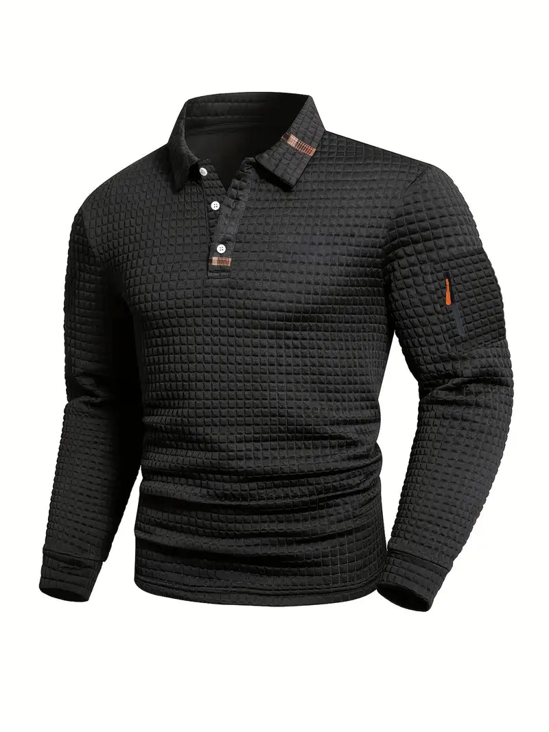 HENDERSON™ | Textured Long-Sleeve Polo